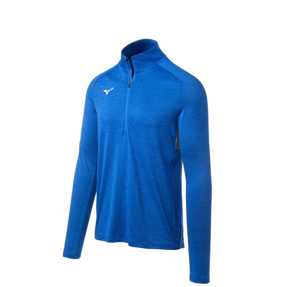 Pullover Mizuno Alpha 1/2 Zip Hombre Azul Real Baratas WDIM-58396